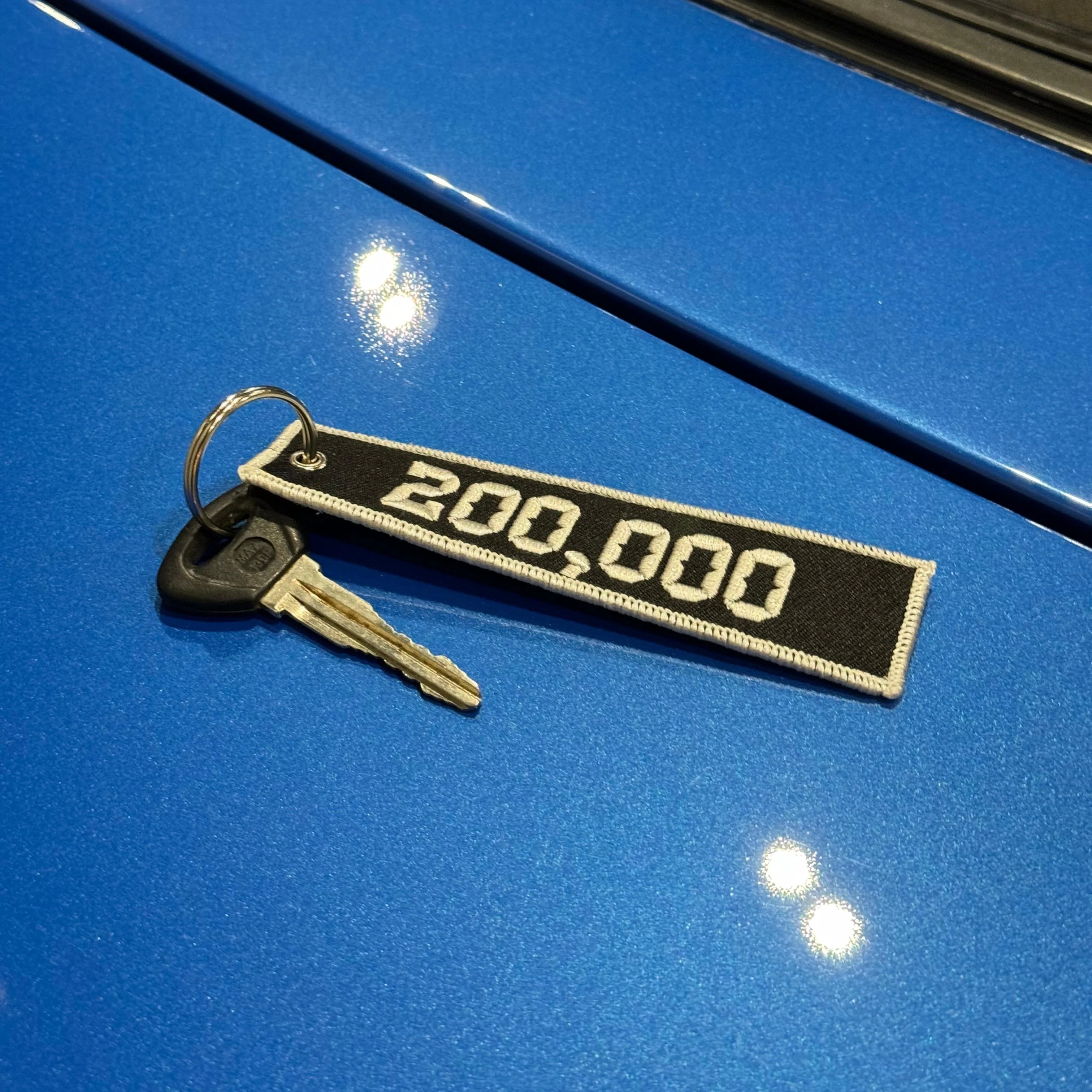 Fabric Keyring | High Mileage Hero - 200k - Image 4