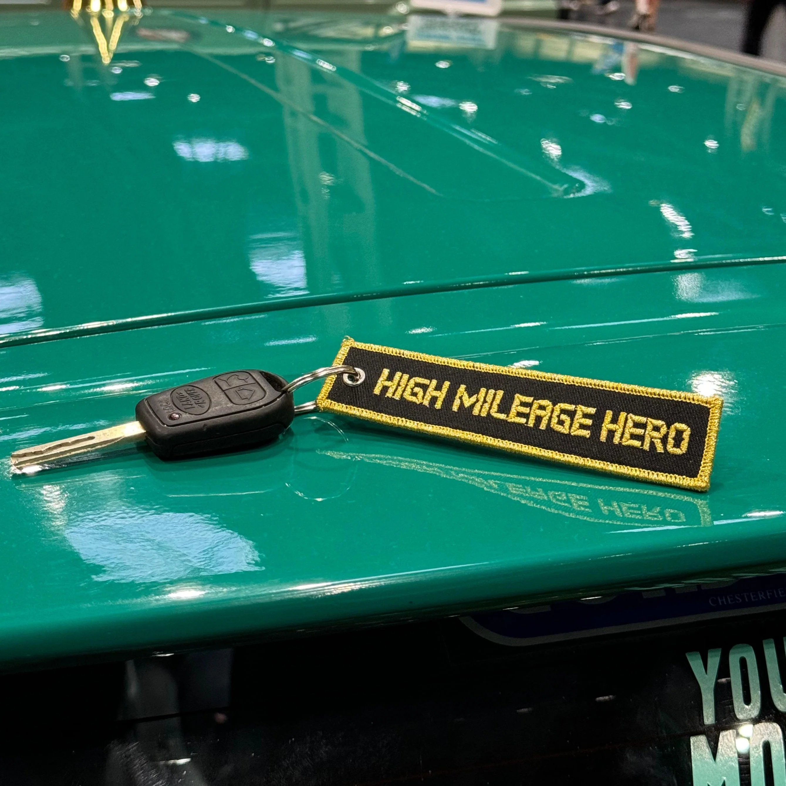 Fabric Keyring | High Mileage Hero - 300k - Image 3